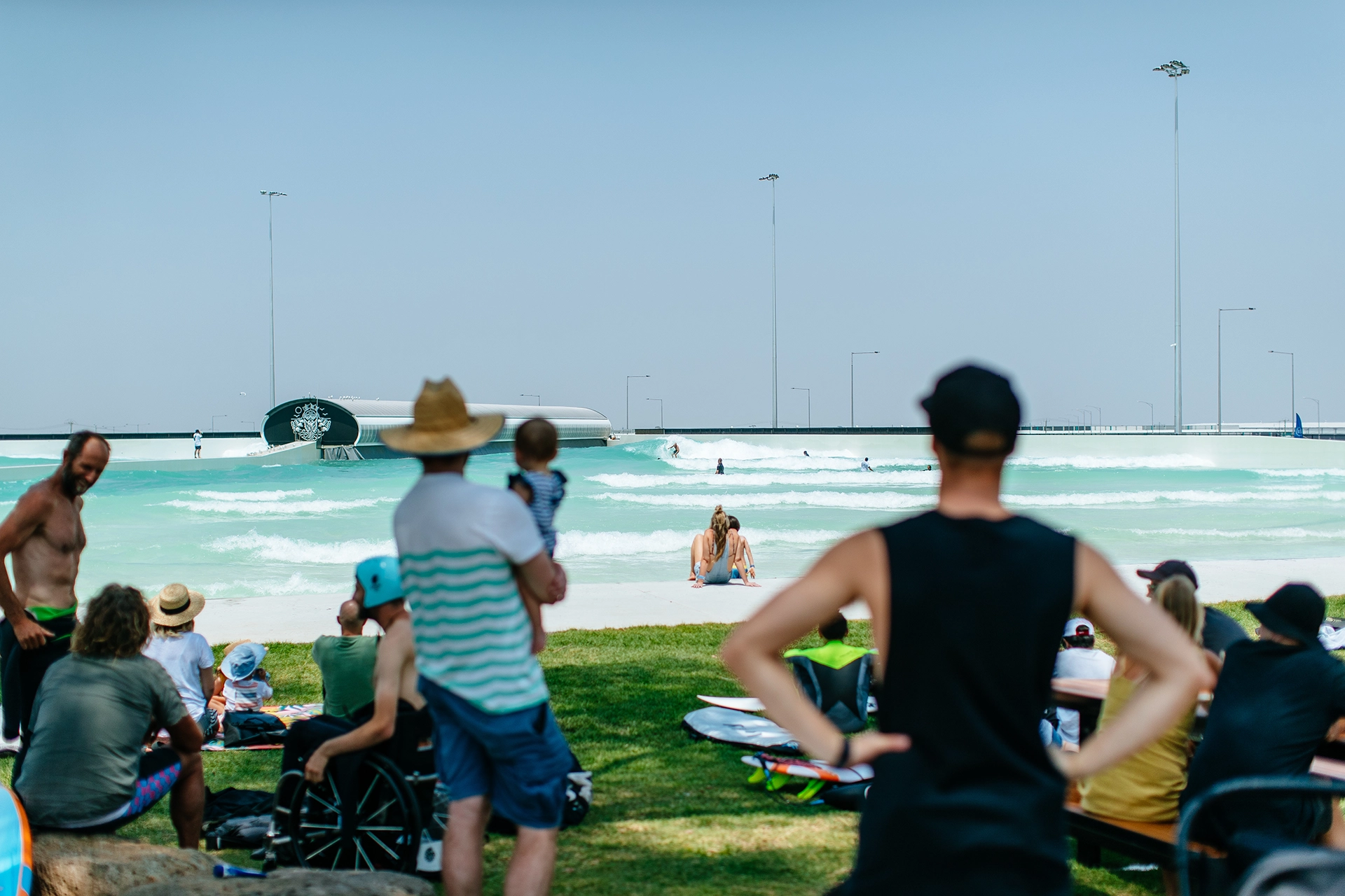 Kids surfing